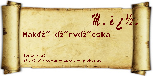 Makó Árvácska névjegykártya